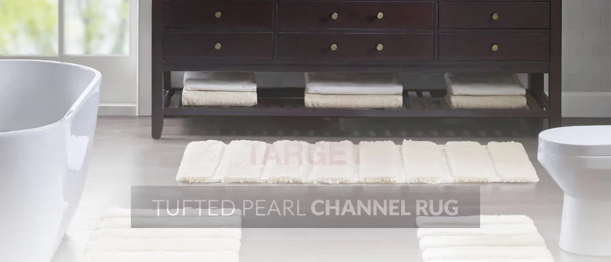 Madison Park 17"x24" Tufted Pearl Channel Solid Bath Rug Beige: Madison : Microfiber, Machine Washable, Non-Slip Backing