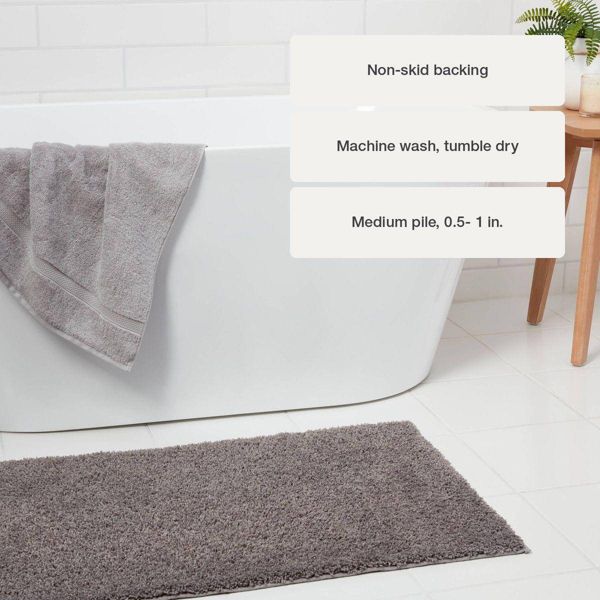 20"x34" Antimicrobial Bath Rug Aqua - Threshold™: Machine Washable, Latex Backed, Tufted Polyester
