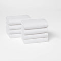 8pk Antimicrobial Washcloth Set White - Room Essentials™: Midweight Cotton Terry, Machine Washable