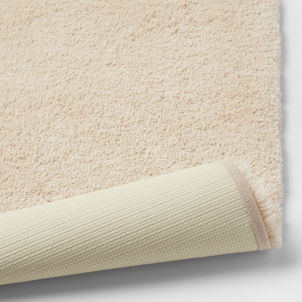 21"x34" Spa Plush Bath Rug Almond - Threshold™: Machine Washable, Tufted Polyester, Latex Backing