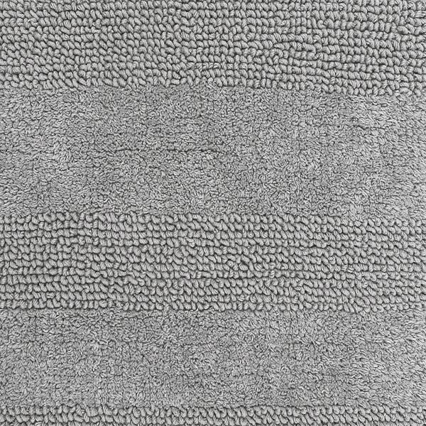 Knightsbridge Stylish And Comfortable All Season Traditional Wide Cut Design Cotton Bath Rug 21" X 34" Silver