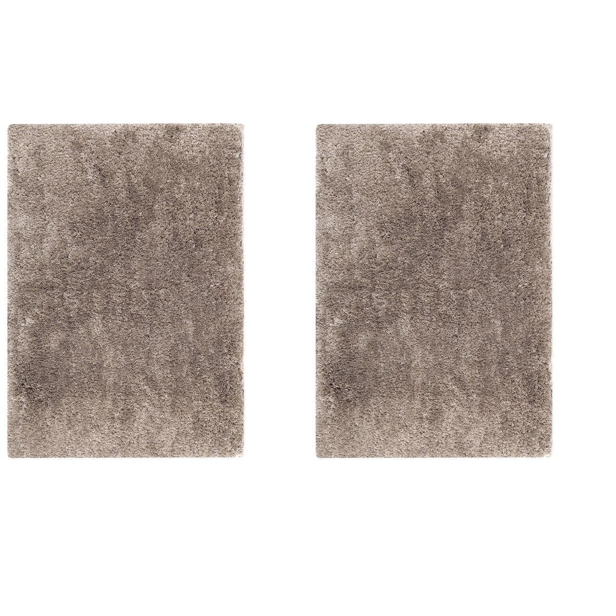 Better Trends Haven 2 Piece Bath Rug Set 100% Polyester Tufted Soft Absorbent Non-Slip TPR Backing Machine Washable, 17" x 24" & 17" x 24", Beige