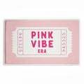 Pink Vibe Era Ticket Printed Plush Bathroom Floor Mat, 30" x 18", Made in USA, Ready for Hanging, By Lettered and Lined