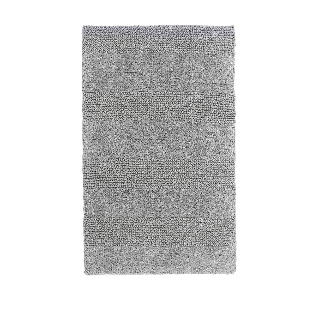 Knightsbridge Stylish And Comfortable All Season Traditional Wide Cut Design Cotton Bath Rug 21" X 34" Silver