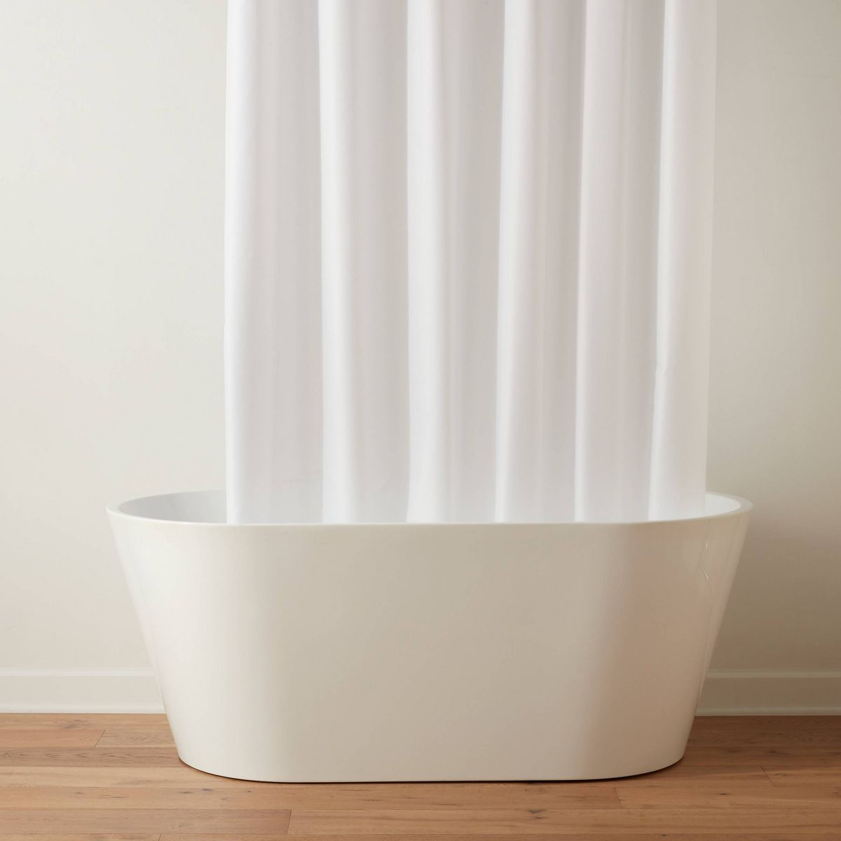 71"x71" RPET Fabric Mid Weight Shower Liner White - Threshold™: Mildew Resistant, Machine Washable, Grommet Top