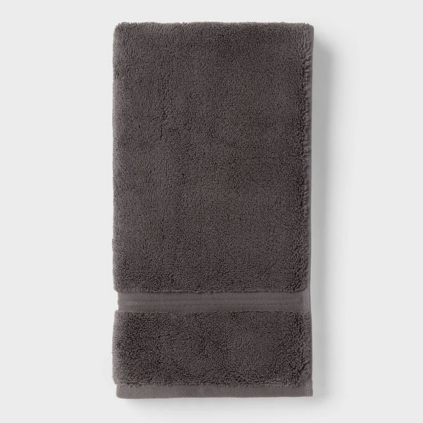 2pk Spa Plush Hand Towel Set Dark Gray - Threshold™