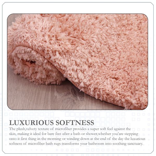 Elegance Bathroom Rugs 2 Piece Set, Plush Quick Dry Microfiber Bath Mats with Rubber Backing, Absorbent and Washable, 17x24 + 20x32, Coral