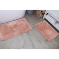 Elegance Bathroom Rugs 2 Piece Set, Plush Quick Dry Microfiber Bath Mats with Rubber Backing, Absorbent and Washable, 17x24 + 20x32, Coral