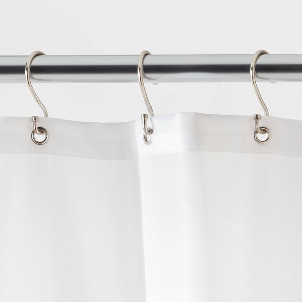 71"x71" RPET Fabric Mid Weight Shower Liner White - Threshold™: Mildew Resistant, Machine Washable, Grommet Top