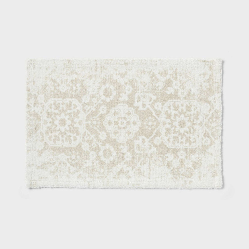 20"x30" Floral Bath Rug Khaki - Threshold™