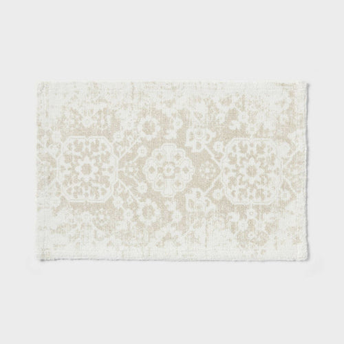 20"x30" Floral Bath Rug Khaki - Threshold™