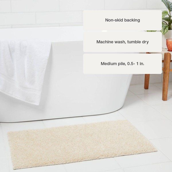 20"x34" Antimicrobial Bath Rug Aqua - Threshold™: Machine Washable, Latex Backed, Tufted Polyester