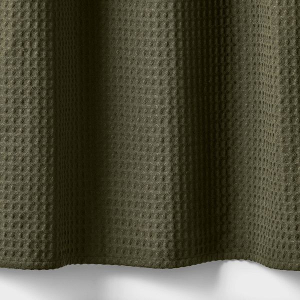 72"x72" Waffle Weave Shower Curtain Dark Olive Green - Threshold™