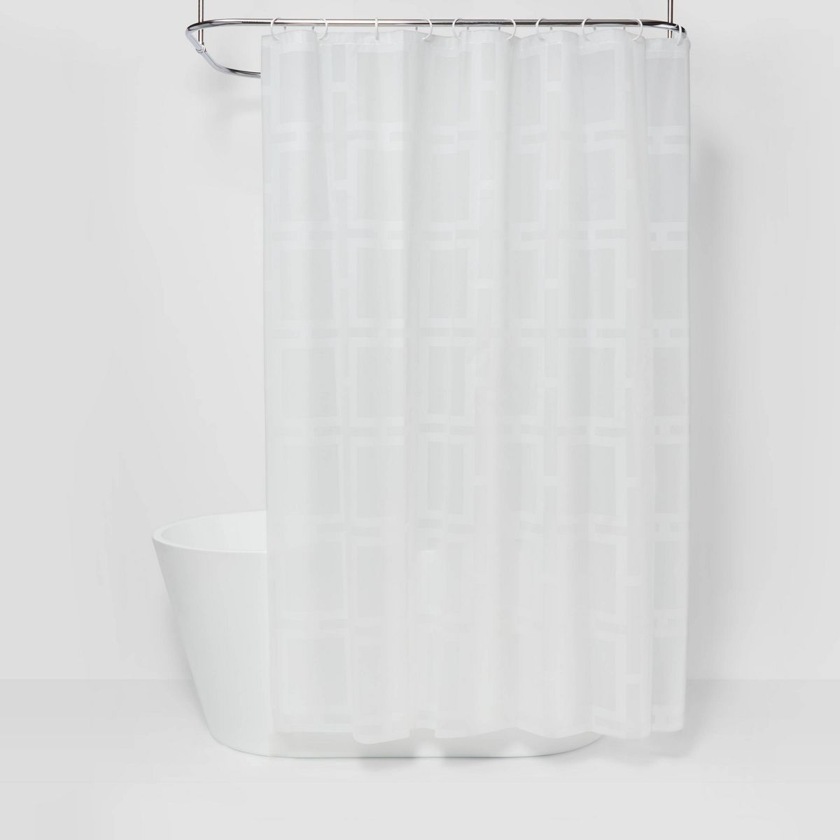 PEVA Grid Shower Curtain White - Room Essentials™
