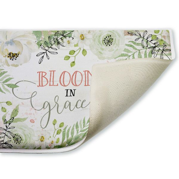 Bloom In Grace Printed Plush Bathroom Floor Mat, 30" x 18", Made in USA, Ready for Hanging, By Jennifer Pugh