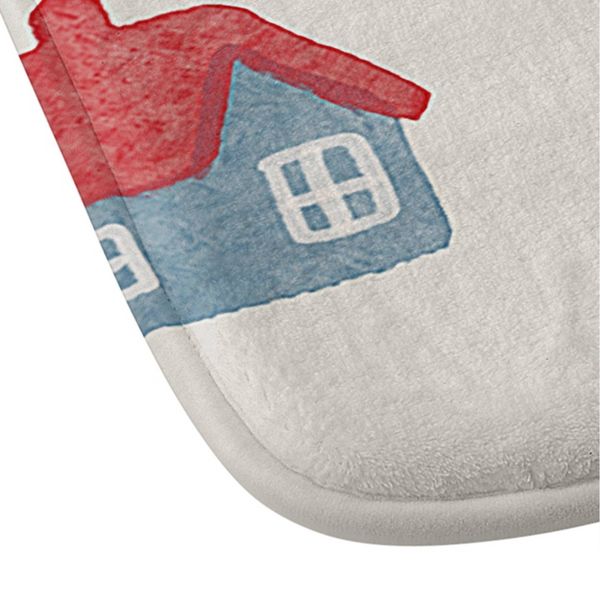 Alisa Galitsyna Christmas Eve Memory Foam Bath Rug White - Deny Designs: Holiday Bathroom Decor, Abstract Microfiber Mat