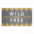 Desert Boho Wild & Free Printed Plush Bathroom Floor Mat, 30" x 18", Made in USA, Ready for Hanging, By Alison Tauber