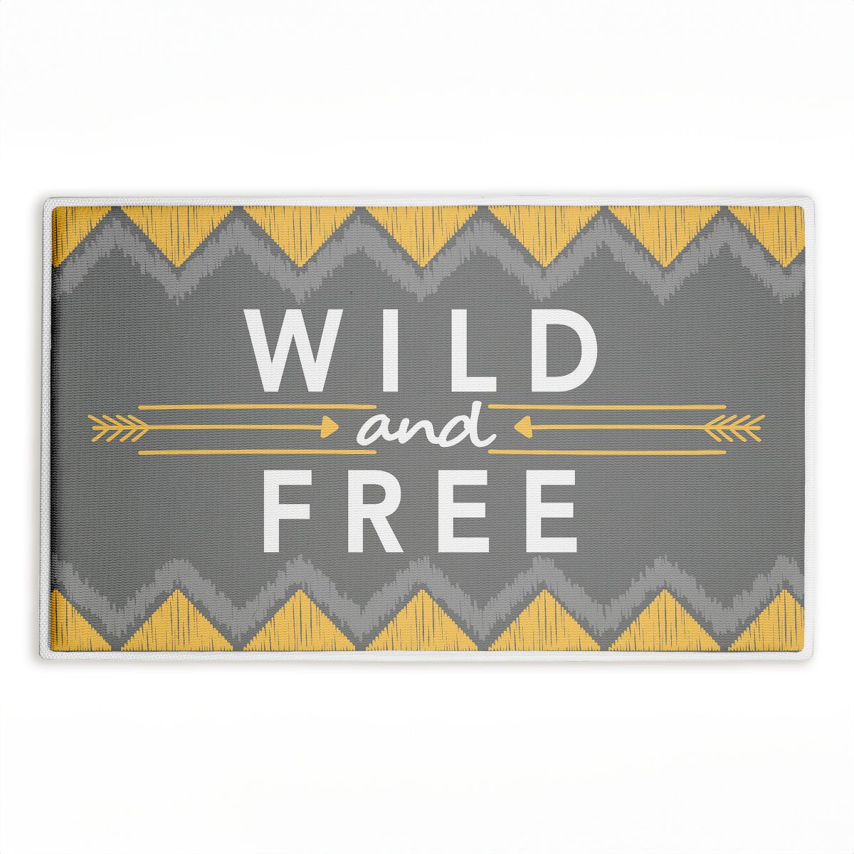 Desert Boho Wild & Free Printed Plush Bathroom Floor Mat, 30" x 18", Made in USA, Ready for Hanging, By Alison Tauber