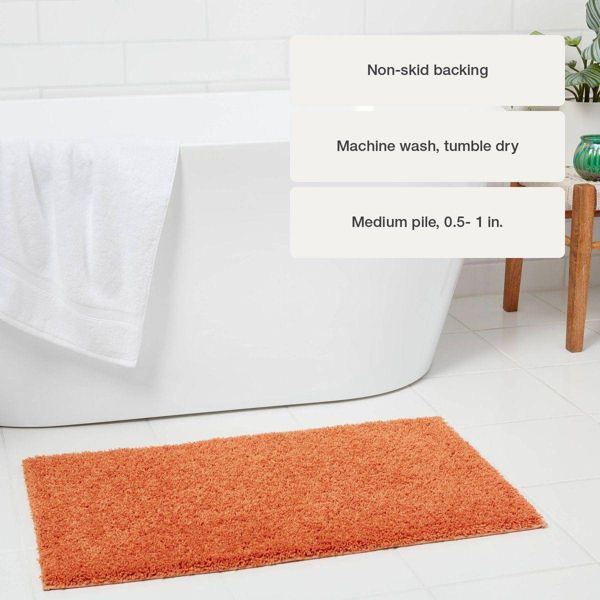20"x34" Antimicrobial Bath Rug Aqua - Threshold™: Machine Washable, Latex Backed, Tufted Polyester