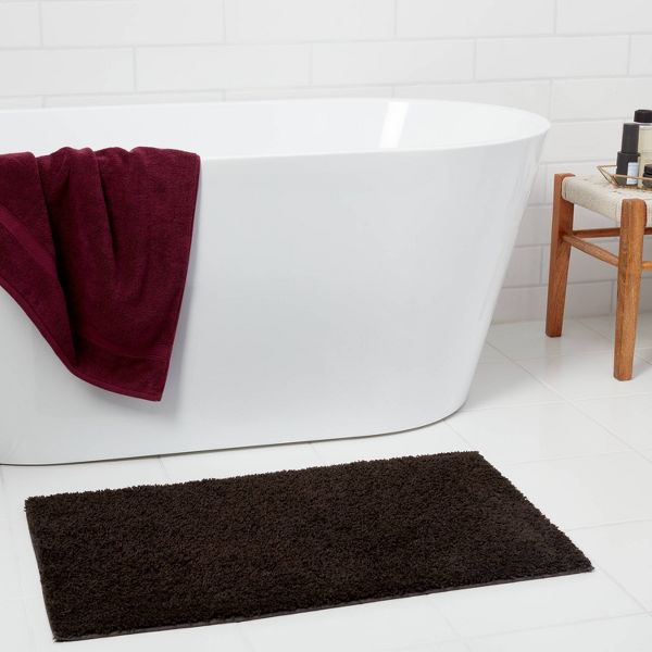 20"x34" Antimicrobial Bath Rug Aqua - Threshold™: Machine Washable, Latex Backed, Tufted Polyester