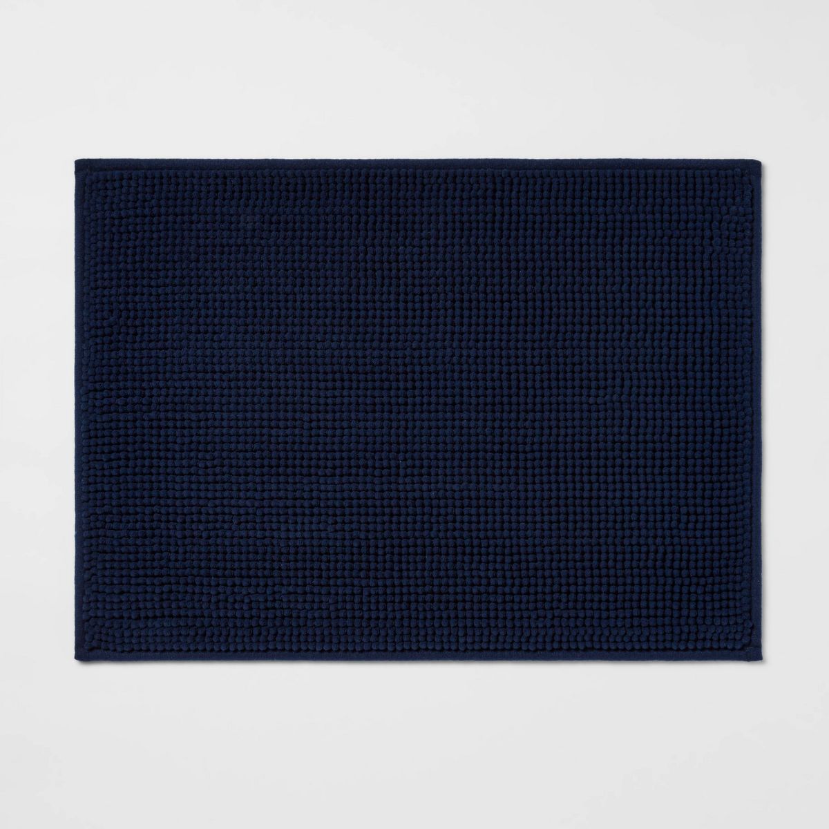 17"x24" Everyday Chenille Bath Rug Black - Room Essentials™: Machine Washable, Tufted Recycled Polyester, Non-Slip Backing