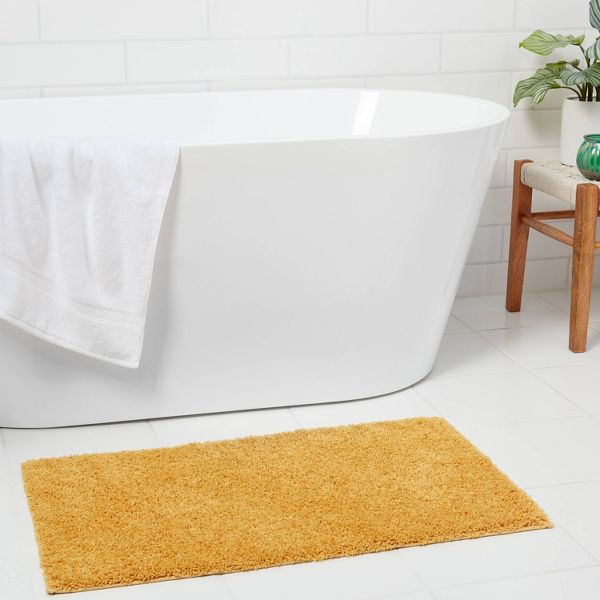 20"x34" Antimicrobial Bath Rug Aqua - Threshold™: Machine Washable, Latex Backed, Tufted Polyester