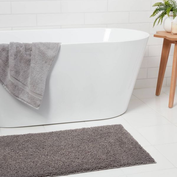 20"x34" Antimicrobial Bath Rug Aqua - Threshold™: Machine Washable, Latex Backed, Tufted Polyester