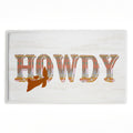 Howdy with Brown Bandana Printed Plush Bathroom Floor Mat, 30" x 18", Made in USA, Ready for Hanging, By Kim Allen