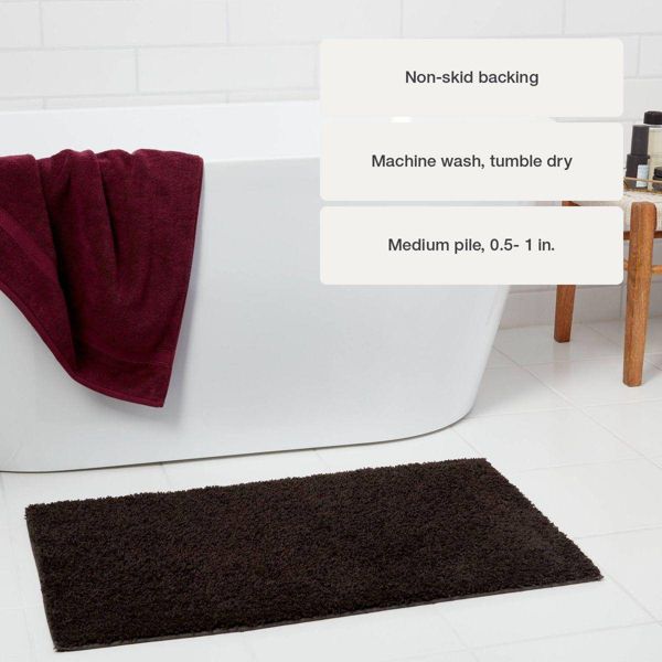 20"x34" Antimicrobial Bath Rug Aqua - Threshold™: Machine Washable, Latex Backed, Tufted Polyester