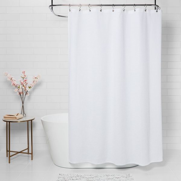 72"x72" Waffle Weave Shower Curtain White - Threshold™