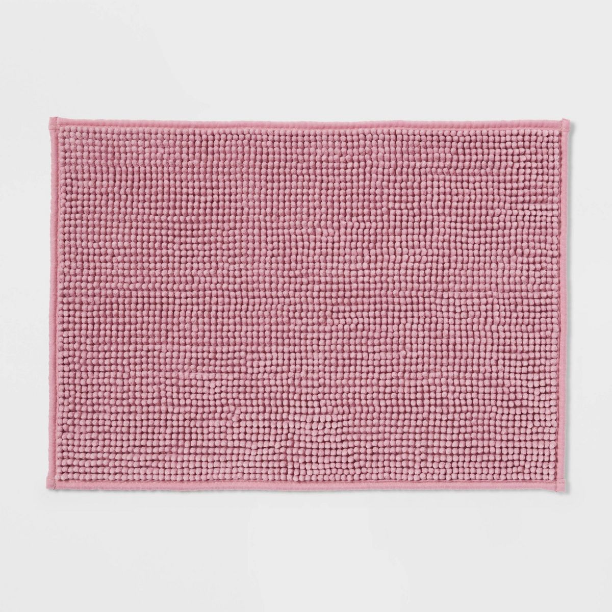 17"x24" Everyday Chenille Bath Rug Black - Room Essentials™: Machine Washable, Tufted Recycled Polyester, Non-Slip Backing