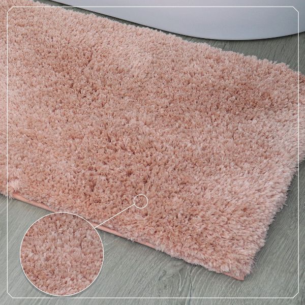Elegance Bathroom Rugs 2 Piece Set, Plush Quick Dry Microfiber Bath Mats with Rubber Backing, Absorbent and Washable, 17x24 + 20x32, Coral