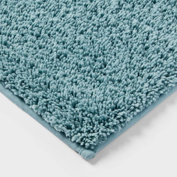 20"x34" Performance Plus Plush Non Skid Bath Rug Aqua - Threshold™