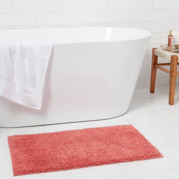 20"x34" Antimicrobial Bath Rug Aqua - Threshold™: Machine Washable, Latex Backed, Tufted Polyester