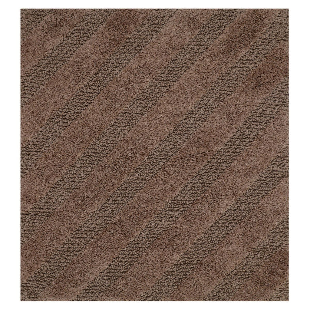 Unique Stripe Honeycomb Sculptured Bath Rug Made Soft Plush Cotton Is Super Soft The Touch 17" X 24" Stone