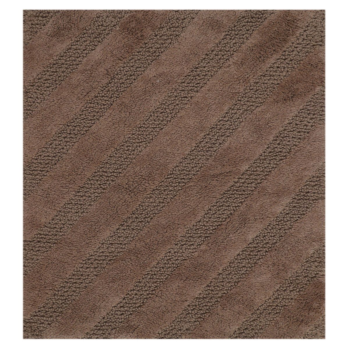 Unique Stripe Honeycomb Sculptured Bath Rug Made Soft Plush Cotton Is Super Soft The Touch 17" X 24" Stone