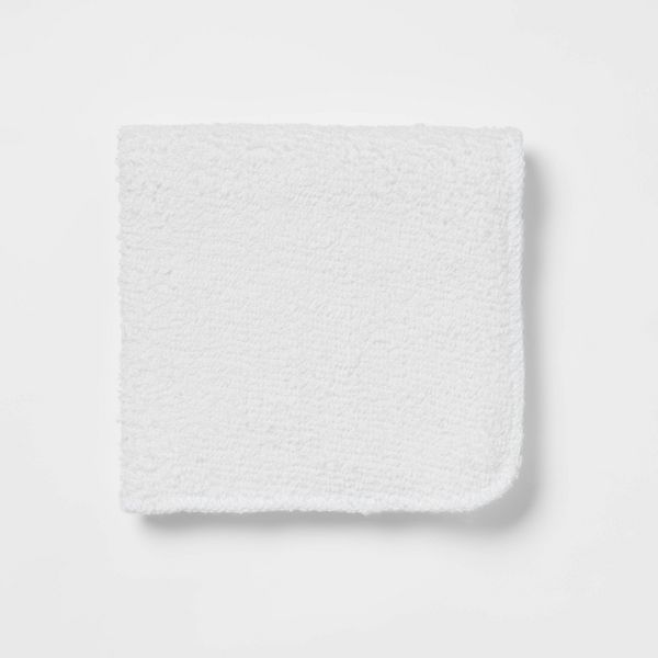 6pk Washcloth Set White - Room Essentials™: Lightweight Cotton-Poly Blend, Terry Construction, Machine Washable