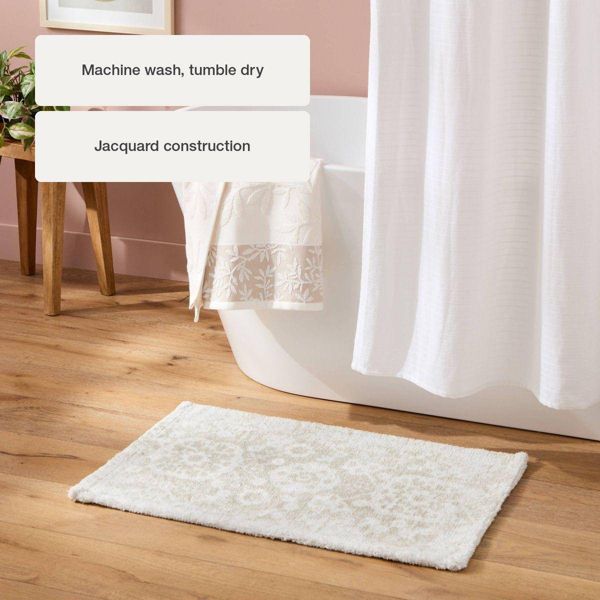 20"x30" Floral Bath Rug Khaki - Threshold™