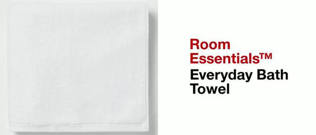 Everyday Bath Towel Dark Gray - Room Essentials™: 100% Cotton, Midweight, Low Lint, Machine Washable