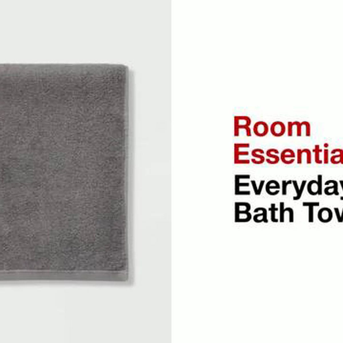 Everyday Bath Towel Dark Gray - Room Essentials™: 100% Cotton, Midweight, Low Lint, Machine Washable
