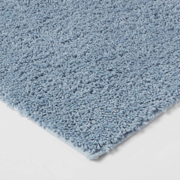 20"x34" Antimicrobial Bath Rug Aqua - Threshold™: Machine Washable, Latex Backed, Tufted Polyester