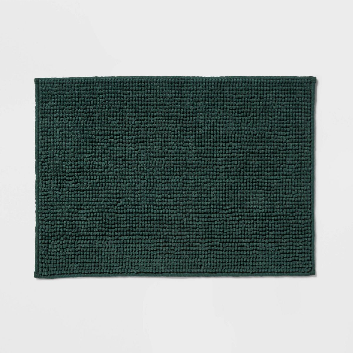 17"x24" Everyday Chenille Bath Rug Black - Room Essentials™: Machine Washable, Tufted Recycled Polyester, Non-Slip Backing