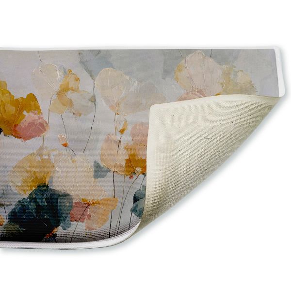 Blossom Abstracts Impression Printed Plush Bathroom Floor Mat, 30" x 18", Made in USA, Ready for Hanging, By Jacky Ngan