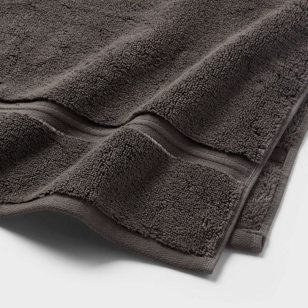 2pk Spa Plush Hand Towel Set Dark Gray - Threshold™