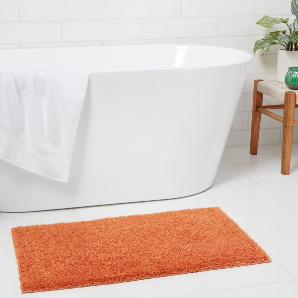 20"x34" Antimicrobial Bath Rug Aqua - Threshold™: Machine Washable, Latex Backed, Tufted Polyester