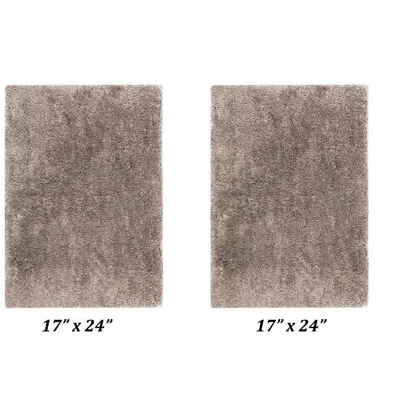 Better Trends Haven 2 Piece Bath Rug Set 100% Polyester Tufted Soft Absorbent Non-Slip TPR Backing Machine Washable, 17" x 24" & 17" x 24", Beige