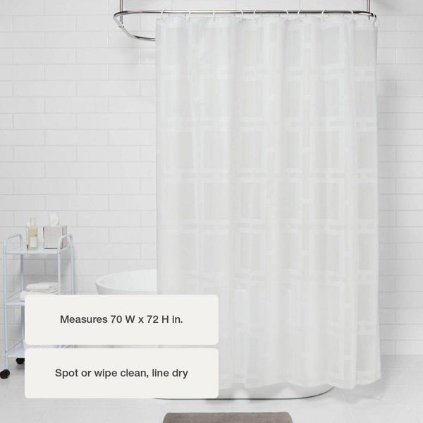 PEVA Grid Shower Curtain White - Room Essentials™