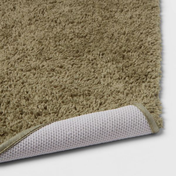 20"x34" Antimicrobial Bath Rug Aqua - Threshold™: Machine Washable, Latex Backed, Tufted Polyester