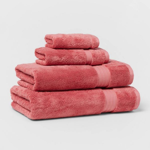 Total Fresh Antimicrobial Bath Towel Rose Pink - Threshold™: Heavyweight Cotton, Low Lint, Machine Washable