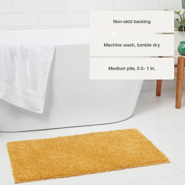 20"x34" Antimicrobial Bath Rug Aqua - Threshold™: Machine Washable, Latex Backed, Tufted Polyester